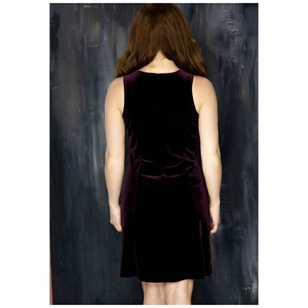 NY&Co Velvet Sheath Dress Sleeveless Merlo… - Picture 3 of 5